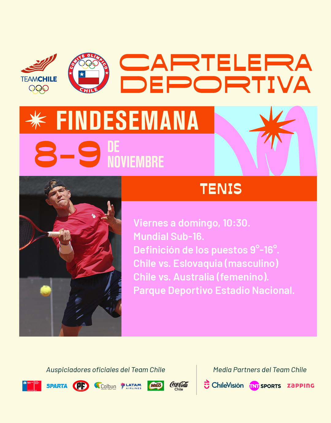 Cartelera deportiva del 8 al 9 de noviembre