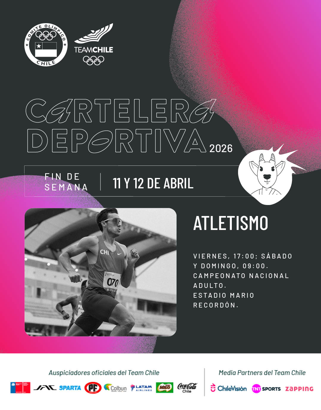 Cartelera deportiva del 11 al 12 de abril