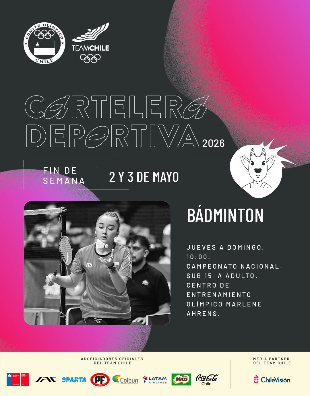 Cartelera deportiva del 2 al 3 de mayo