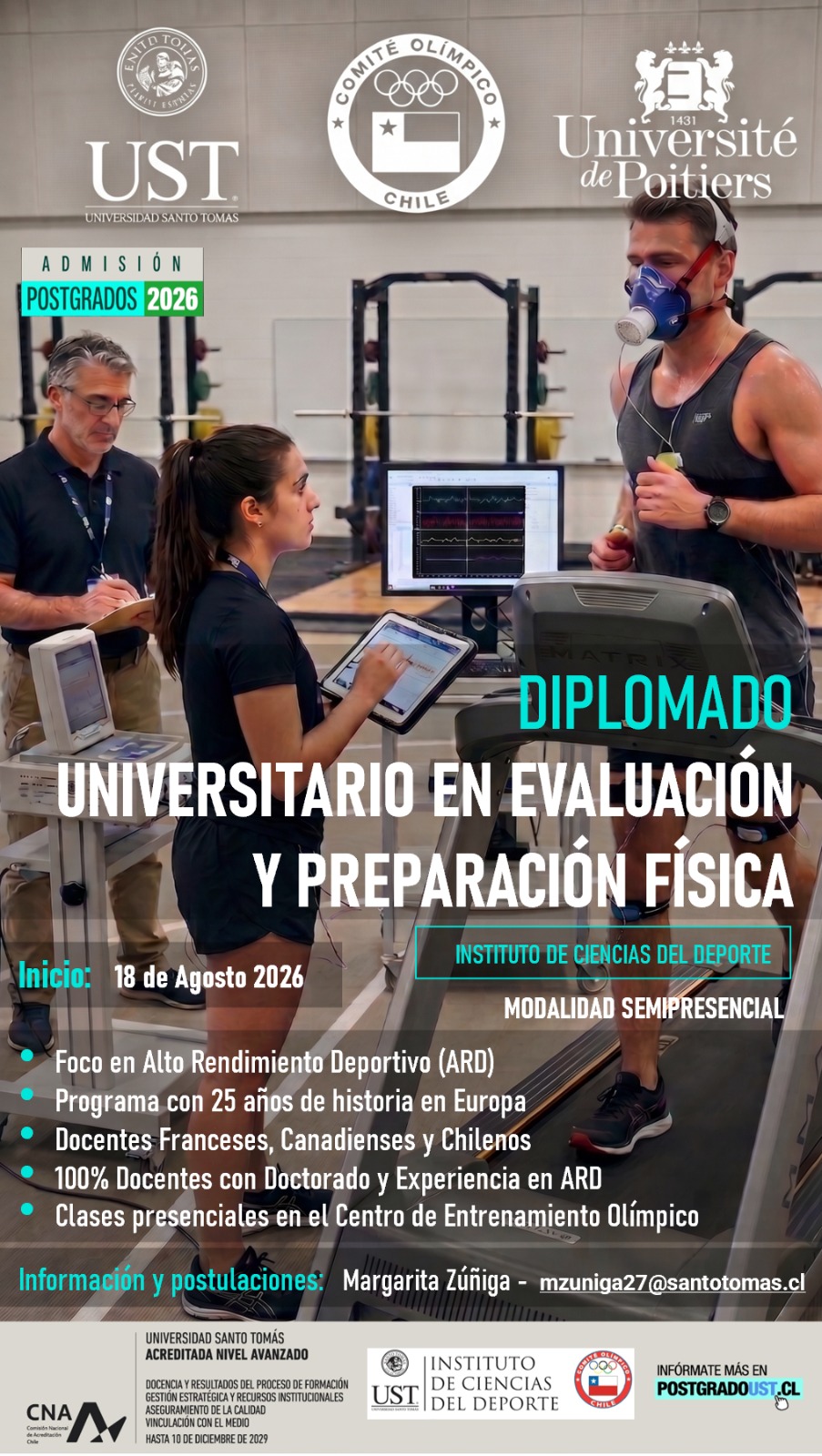 COCH y UST invitan a Diplomado de Preparación Física