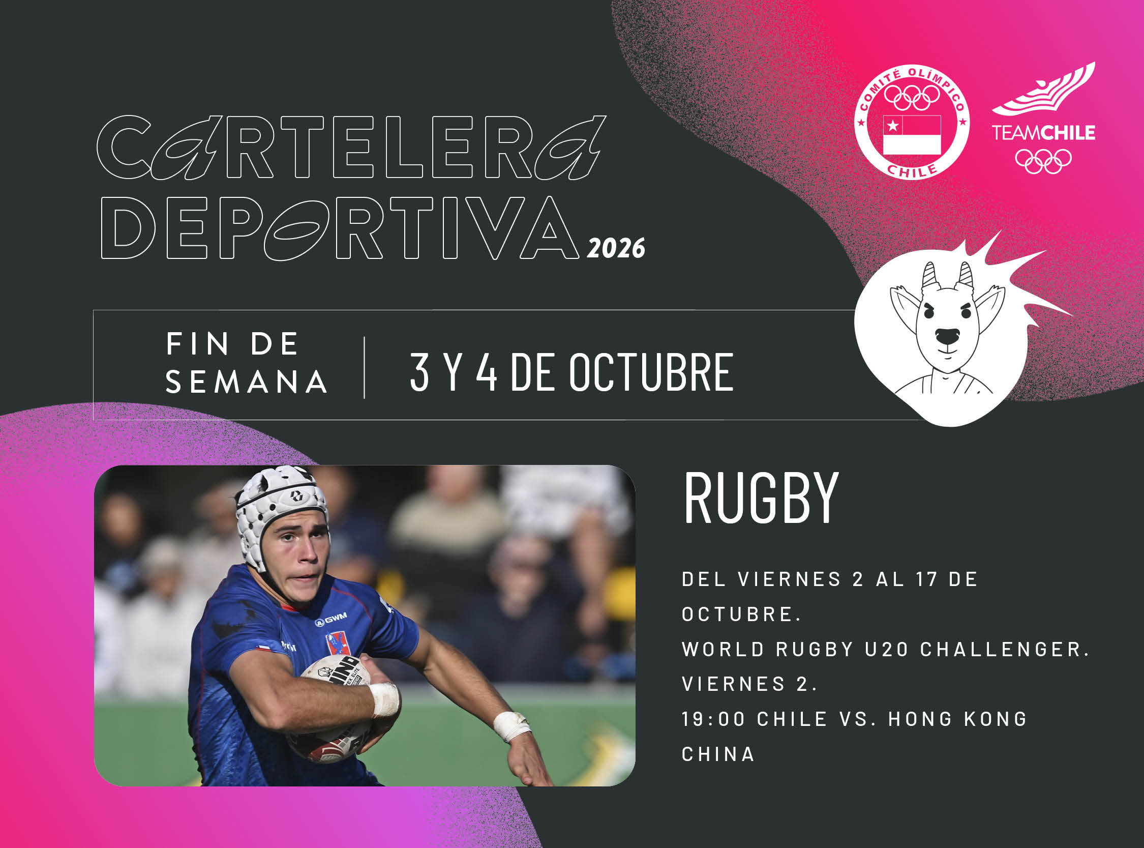 Cartelera deportiva del 3 al 4 de octubre